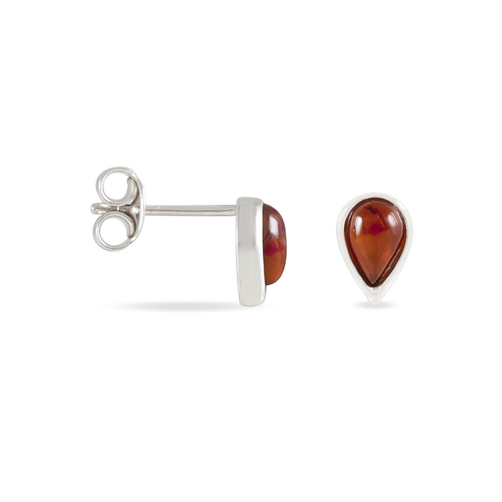 Boucles D'oreilles Argent Blanc Aleina Ambres