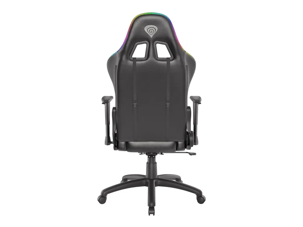 Genesis Trit 500 RGB - Stol - ergonomisk - lænestol - armstøtter - T-formet - vippe - drejeled - tekstil, PU syntetisk læder - sort