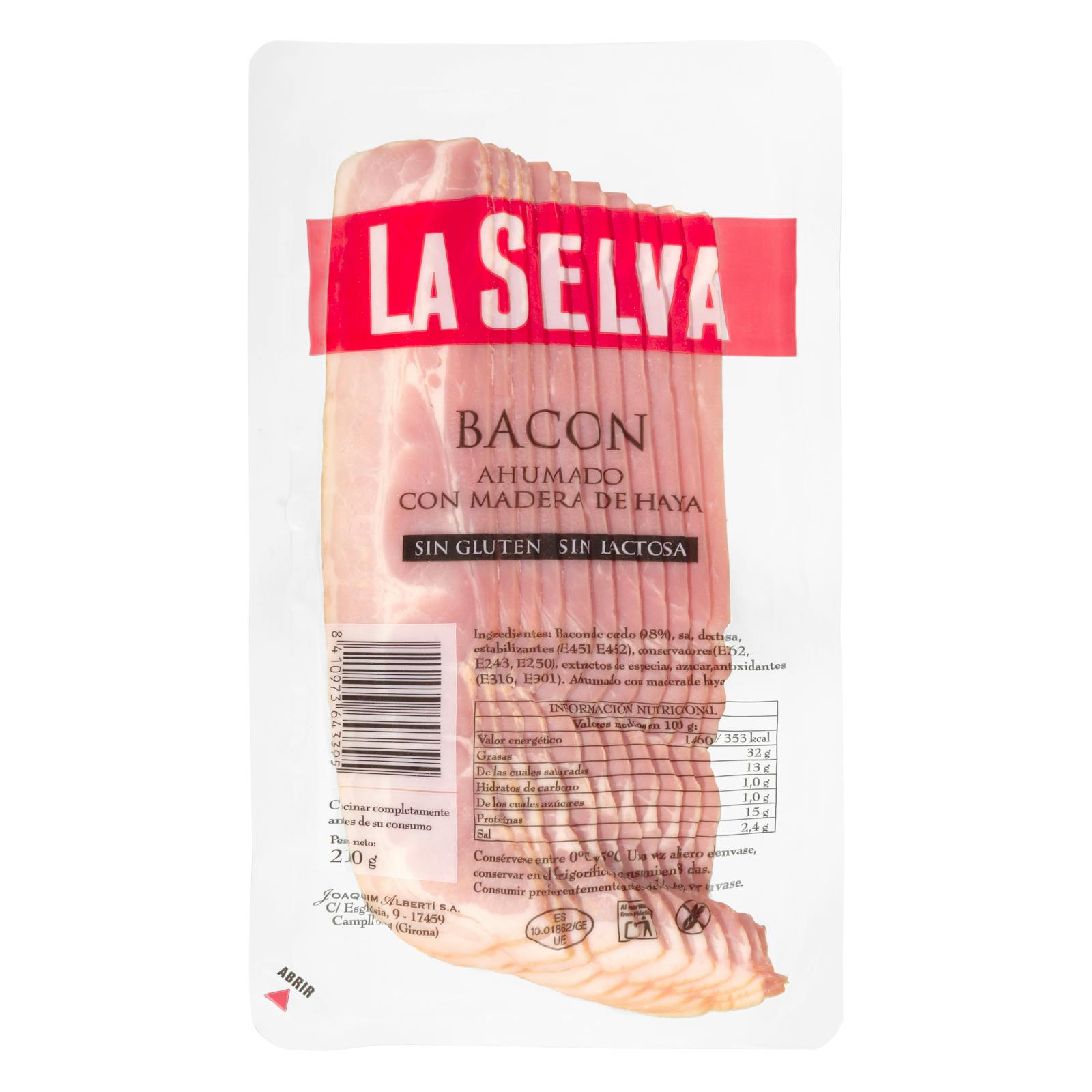 Tranches de bacon fumé La Selva