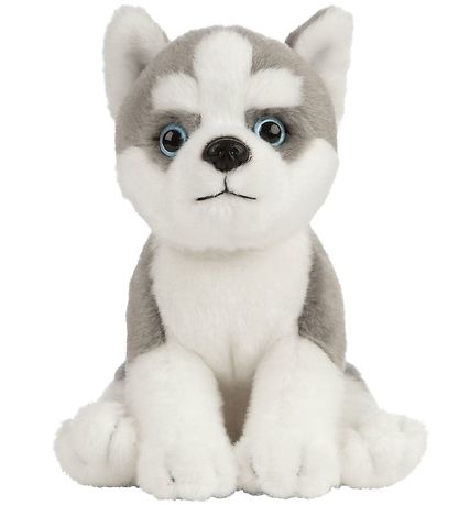 Living Nature Kuscheltier - 17x7 cm - Husky Welpe - Grau/Weiß