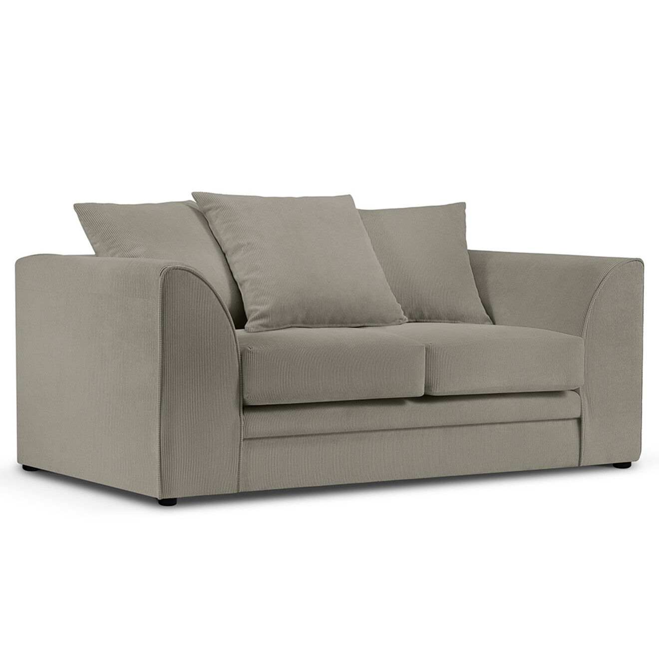 Mazzini Sofas Canapé Quince Velours côtelé 2 Places gris clair - 150x92x80 cm