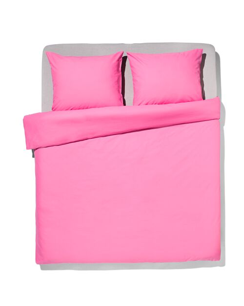 housse de couette coton doux 200 x 200/220 rose vif