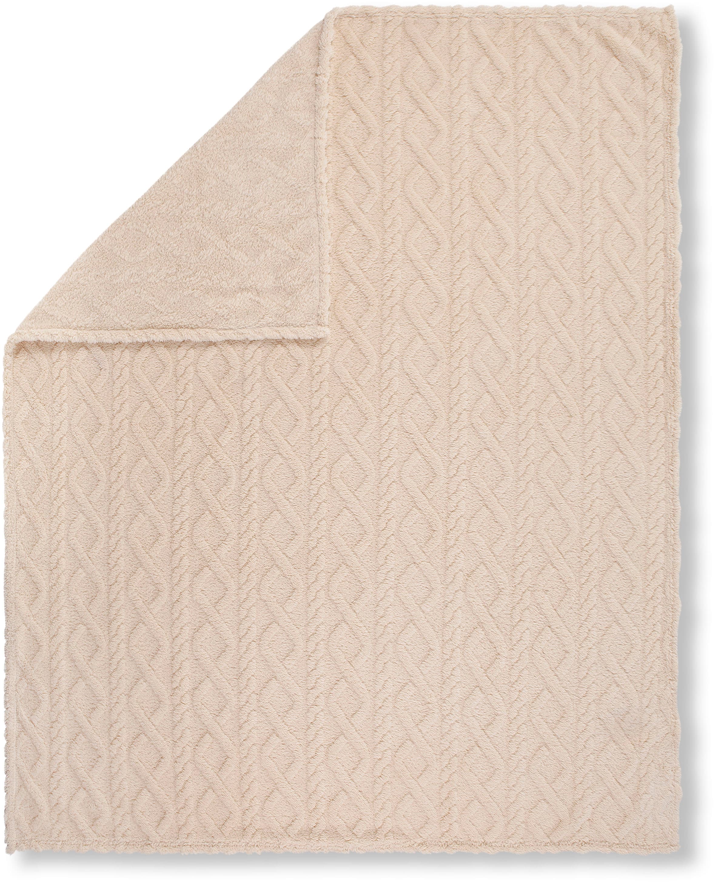 Descanso Plaid »Jacquard teddy« Weich, Kuscheldecke, Wohndecke, Teddy, Jacquard, in 2 Grössen