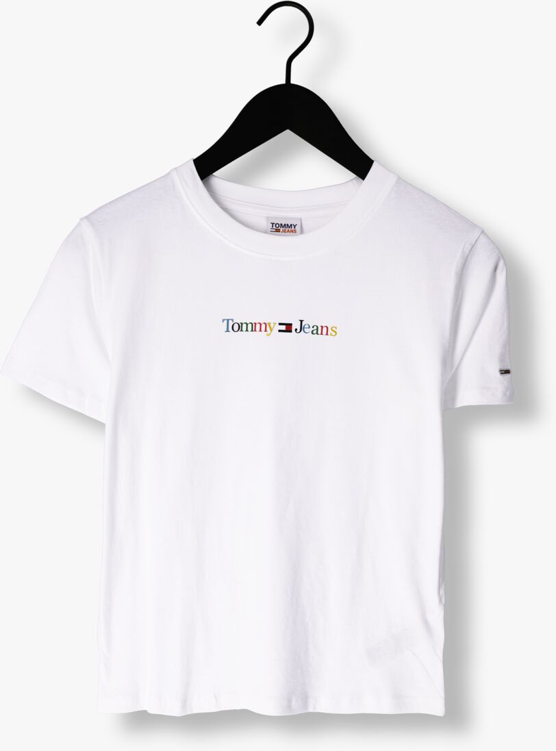 TOMMY JEANS witte tommy jeans t-shirt tjw reg color serif linear ss