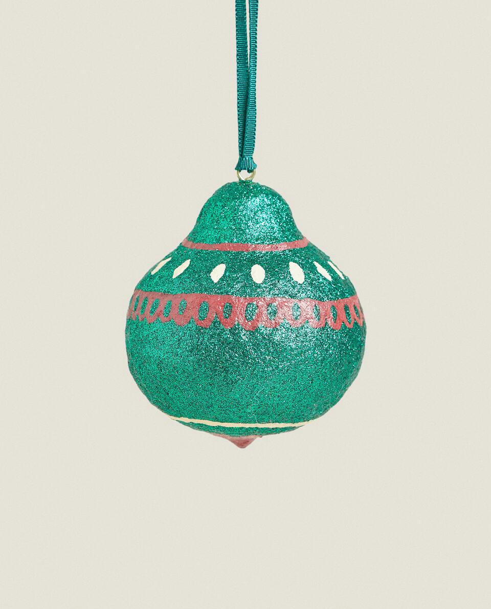 DECORAÇÃO DE NATAL COM BOLA DE GLITTER