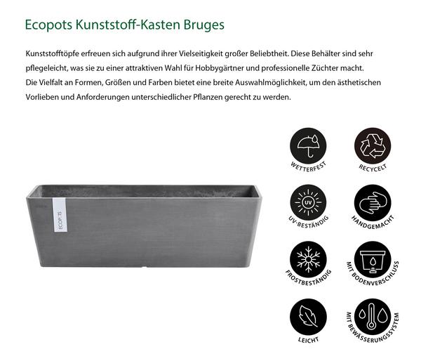 Ecopots Kunststoff-Kasten Bruges mit