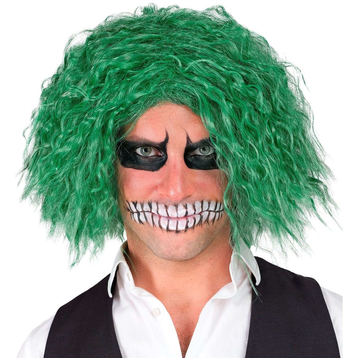 Halloween Pruik Groen Clown Krullen
