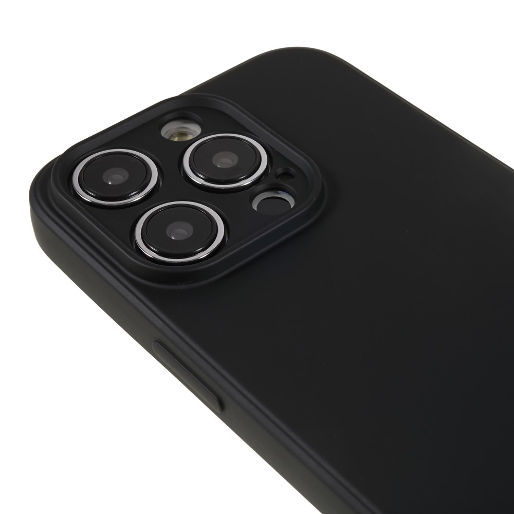 iPhone 15 Pro Gummi Case Hülle mit Kameraschutz - Schwarz (Matt)