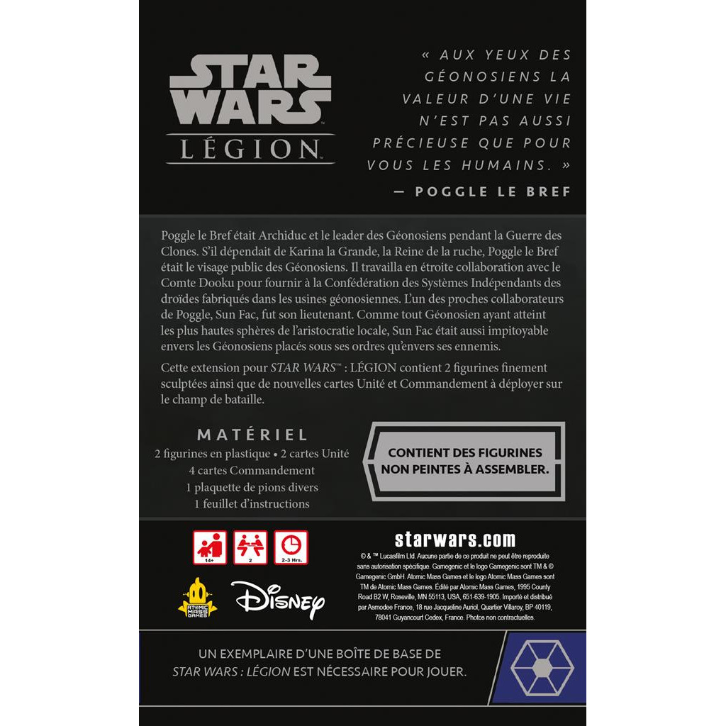 Star Wars : Légion - Sun Fac & Poggle, Extension Agent et Commandant