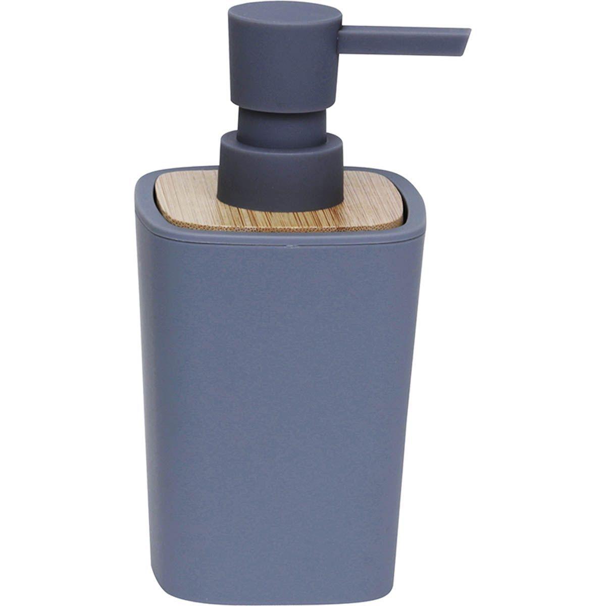 DISTRIBUTEUR A SAVON RUBBER ET ABS BAMBOU GRIS