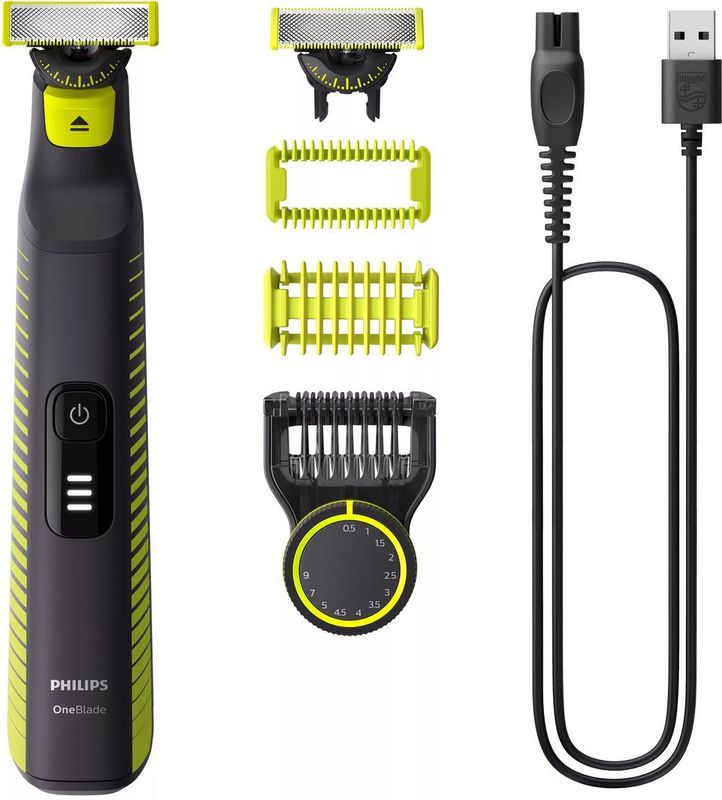 Philips - OneBlade Pro - Ontharingsapparaat - Zwart-Limoen - Wasbaar