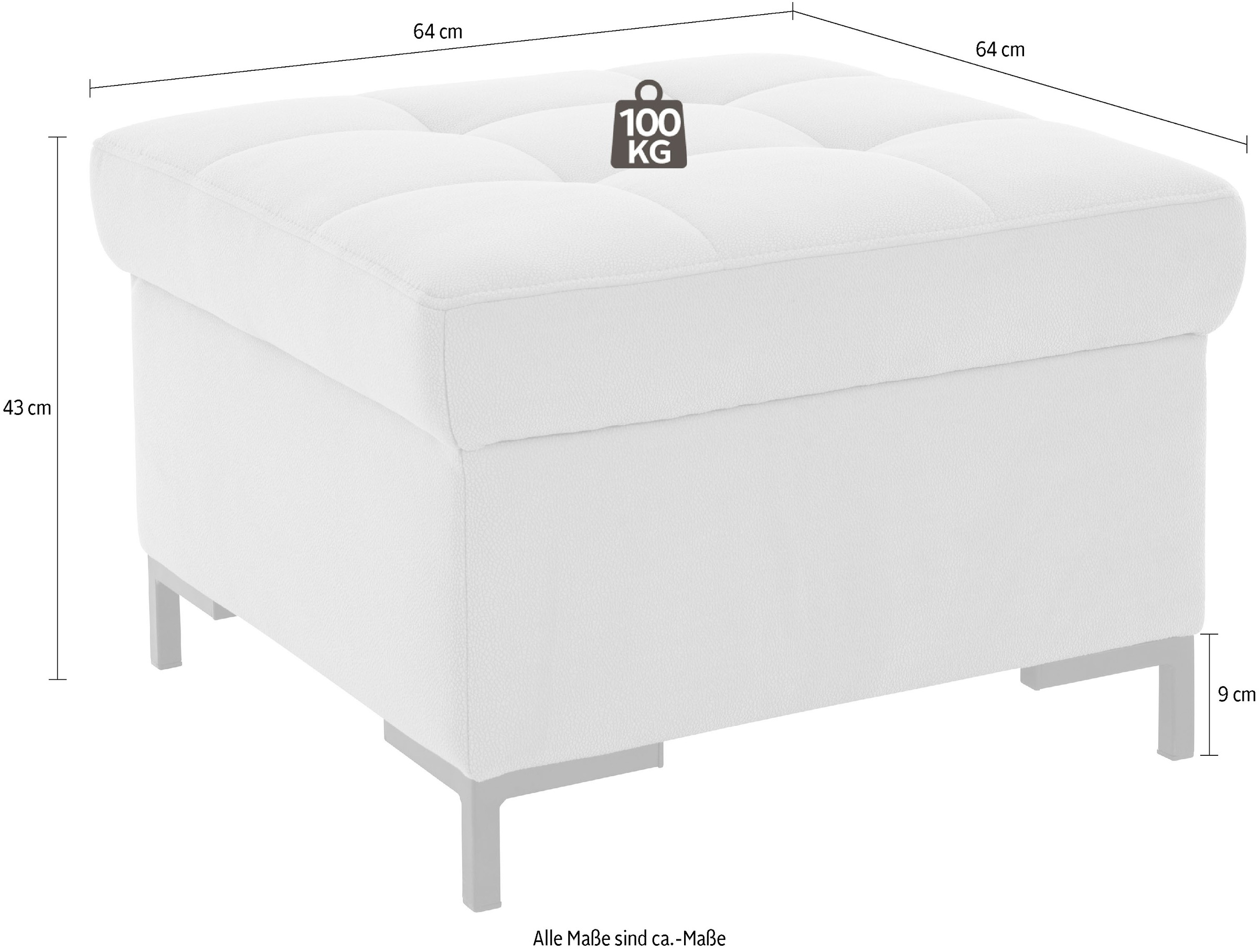 GOODproduct Hocker »Grazzo« hochwertige Stoffe aus recyceltem Material, Steppung im Sitzbereich