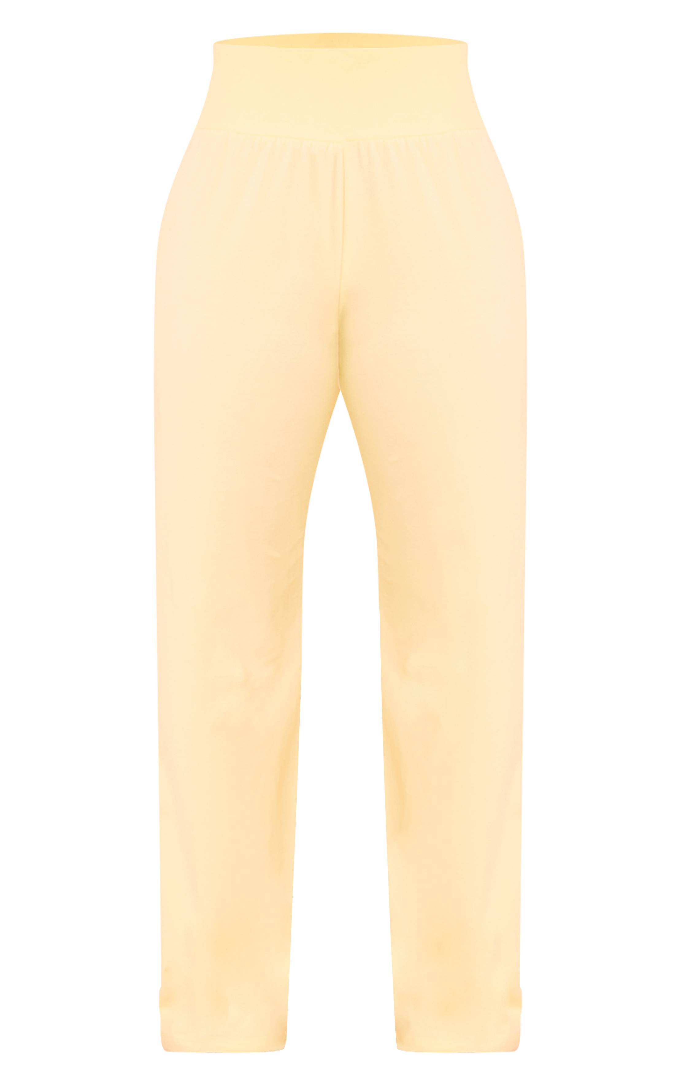 Pale Yellow Pantalon Large Taille Haute Shape Coordonné