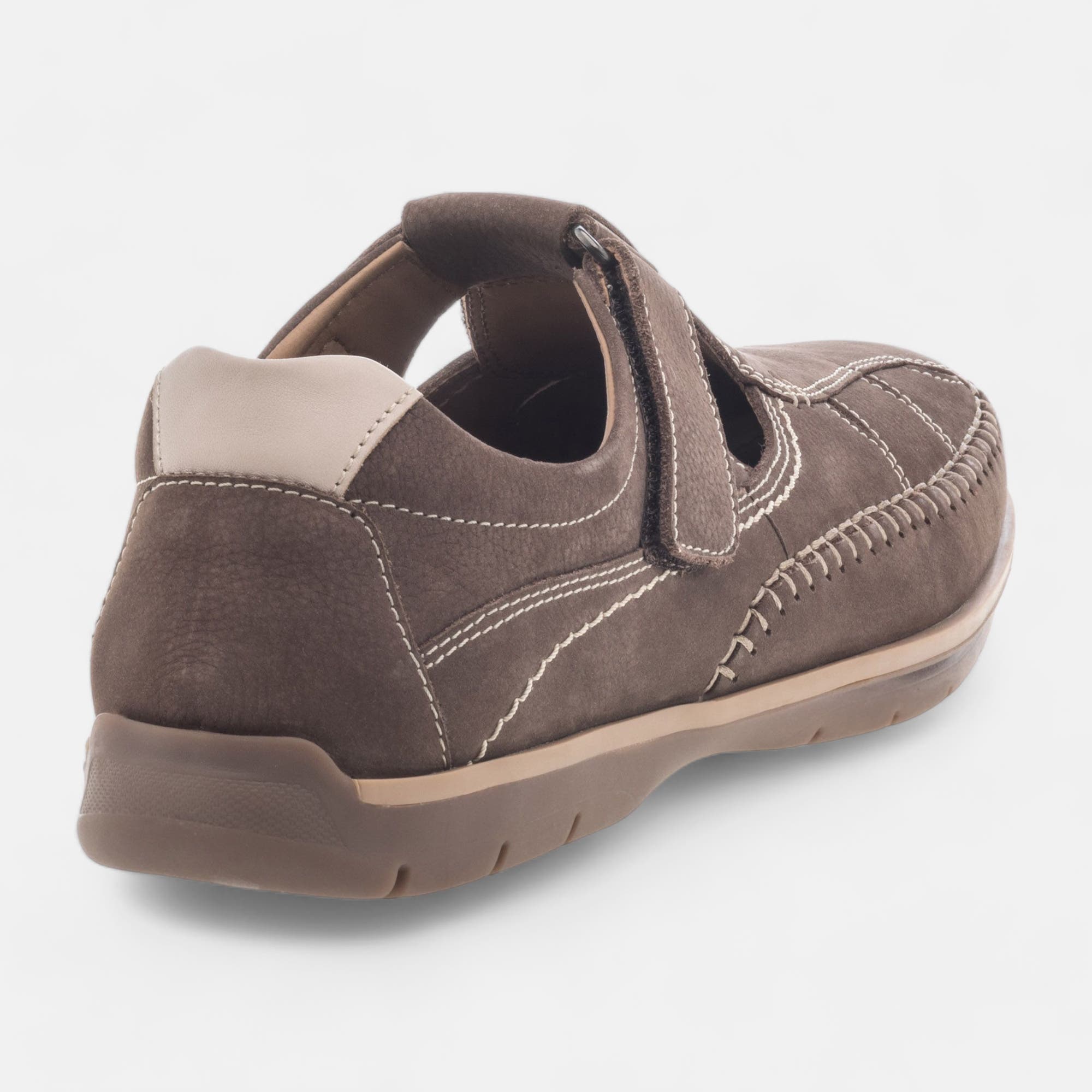 Nu-pieds confort Homme en cuir taupe