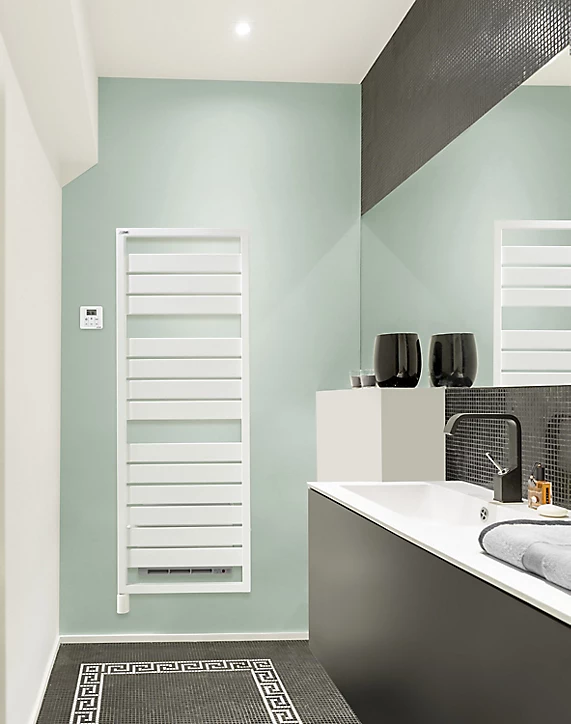 Sèche-serviettes électrique à inertie fluide Acova Astrakan +Air blanc 750W + soufflerie 1000W