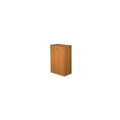 Bibliothèque mi-haute Trend - L80xP35xH120 cm - 2 portes en mélaminé avec serrure - imitation frêne noir