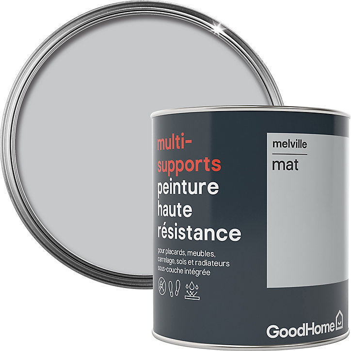Peinture haute résistance multi-supports GoodHome gris Melville mat 0,75L