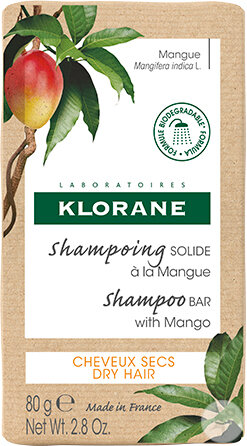 Klorane Mangue Shampoing Solide Nourrissant Cheveux Secs 80G