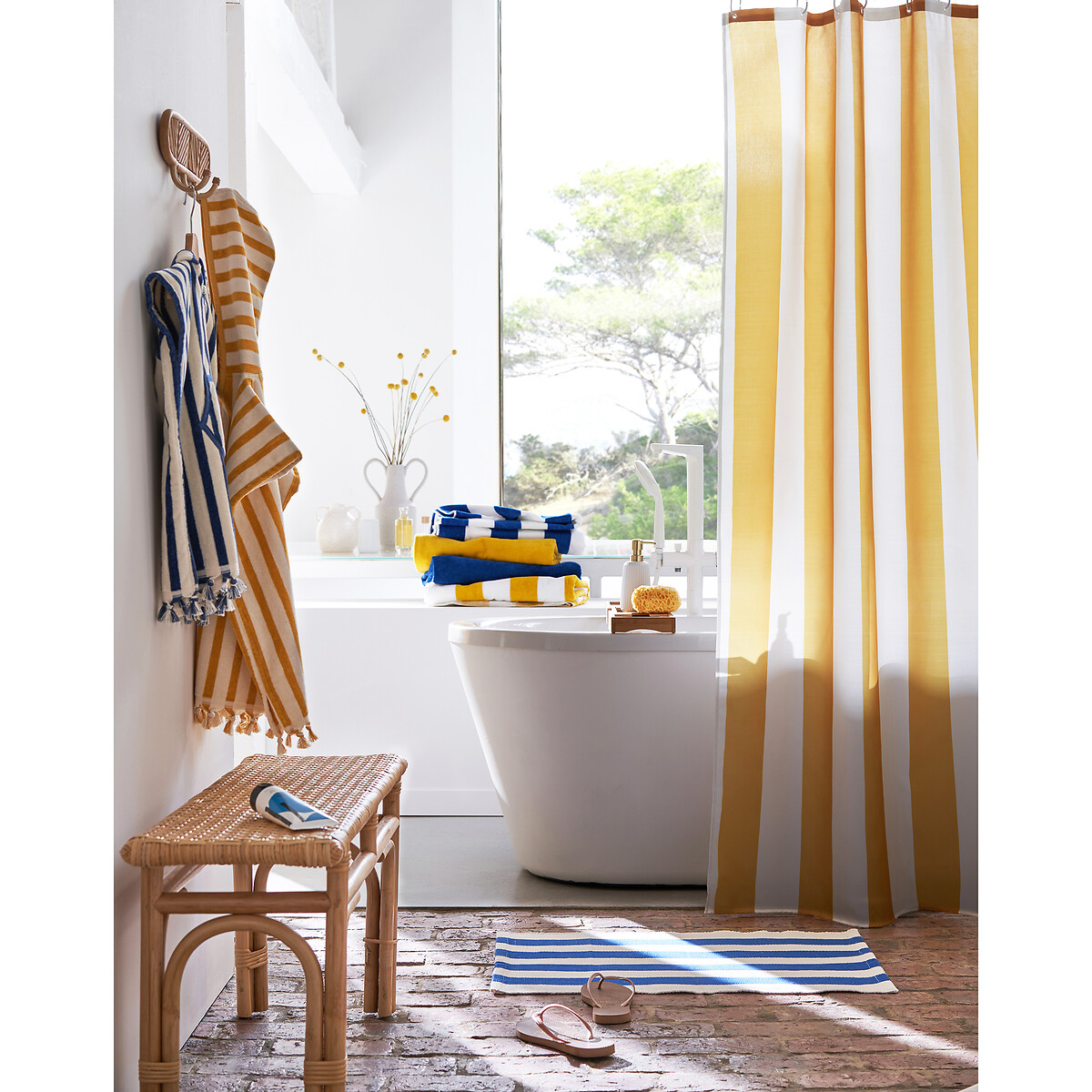 LA REDOUTE INTERIEURS<br>Cortina de duche às riscas, Hendaye