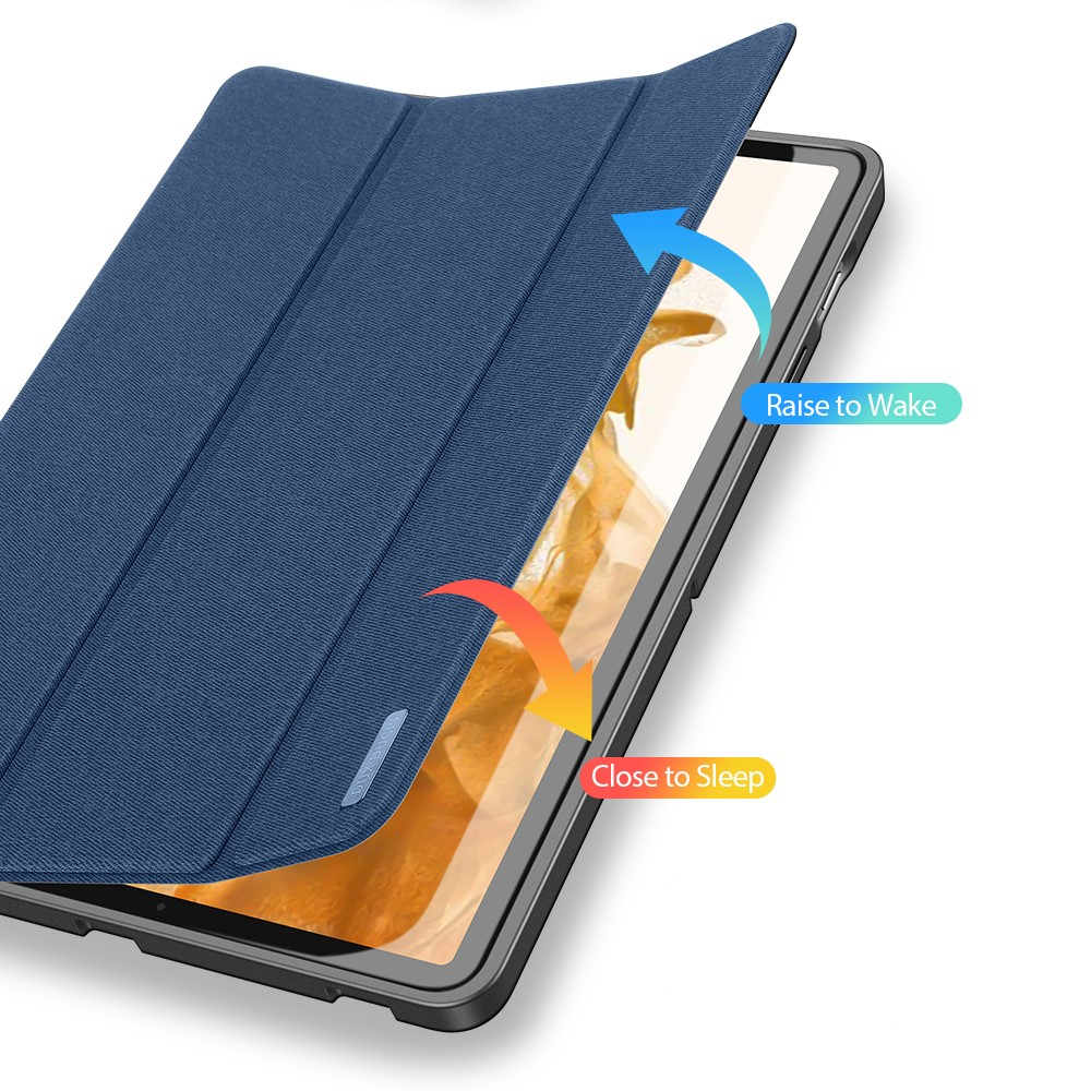 Samsung Galaxy Tab S8 / Tab S7 Tasche Smart Cover Hülle Stoff Design mit S-Pen Halterung - Blau