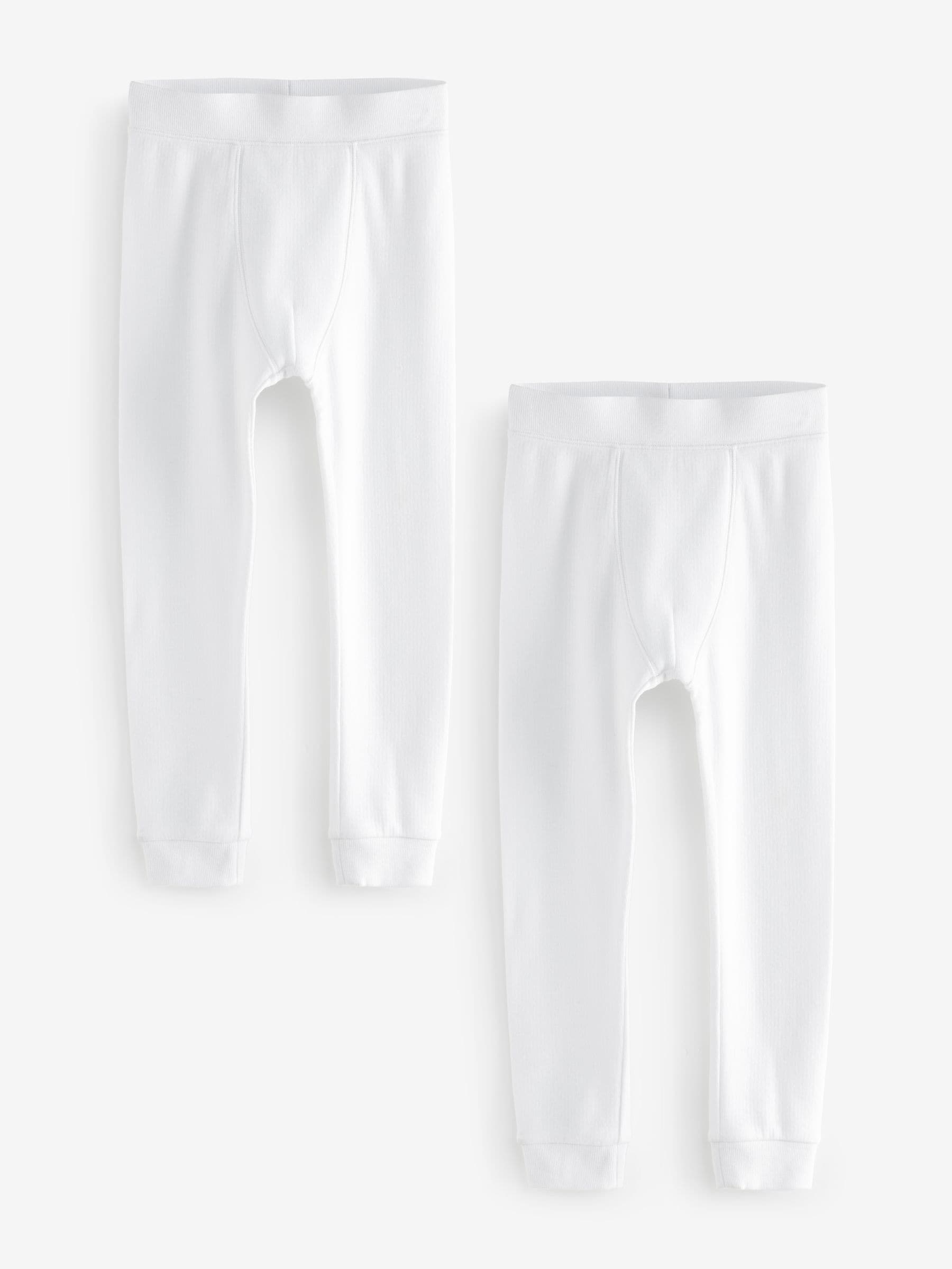 Wit - Verpakking van 2 thermische leggings (2-16 jr)
