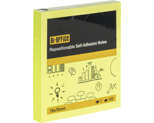 Sticky notes, 100 vellen, 76x76 mm, diverse kleuren