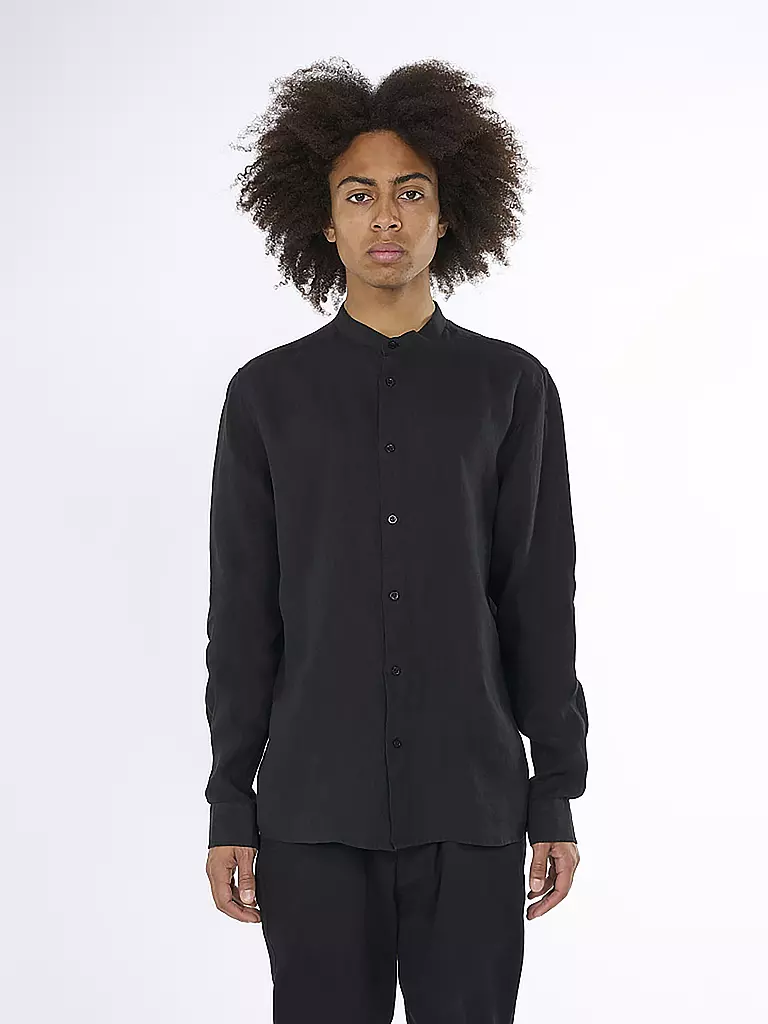 KNOWLEDGE COTTON APPAREL Leinenhemd schwarz