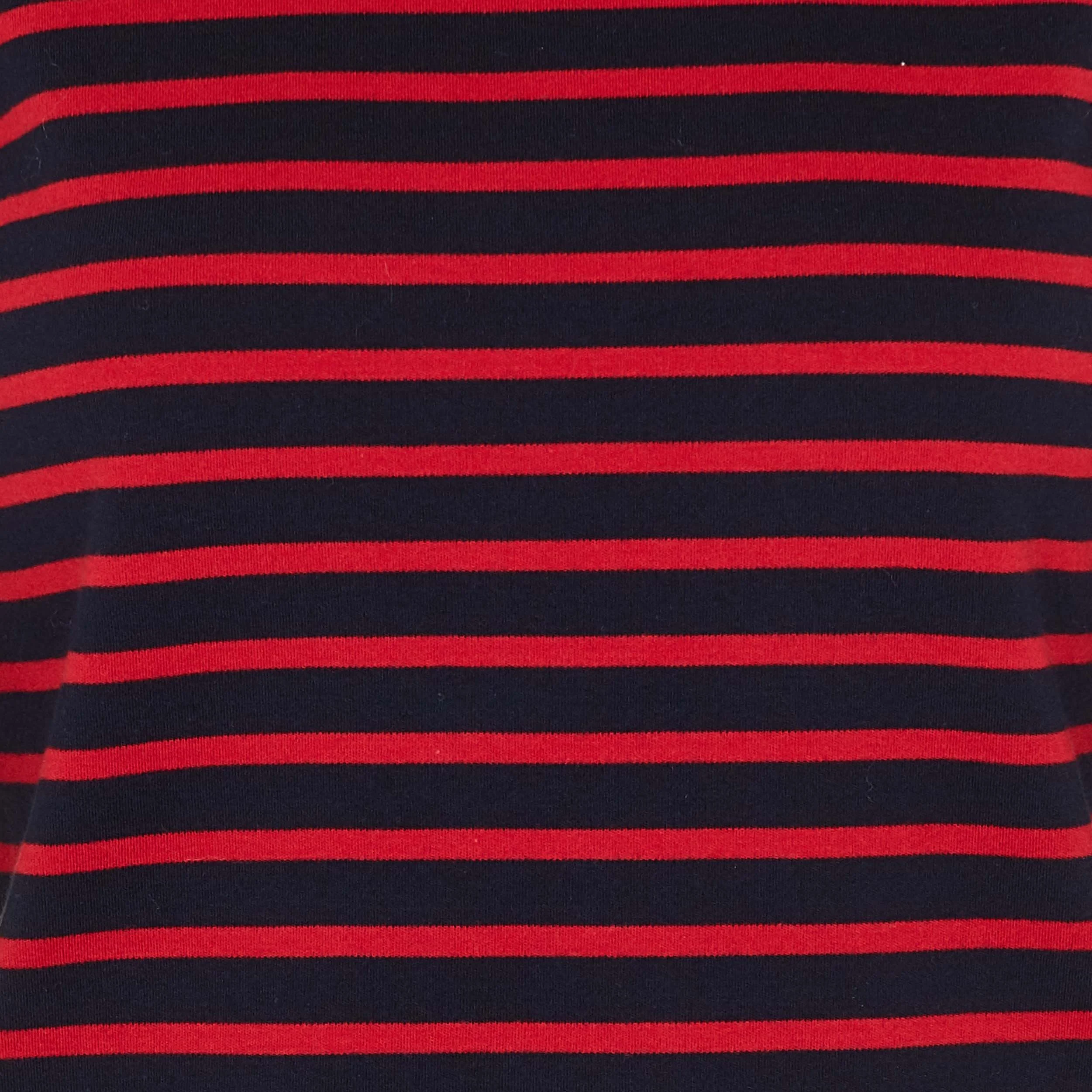 Marinière col rond en coton| Bleu