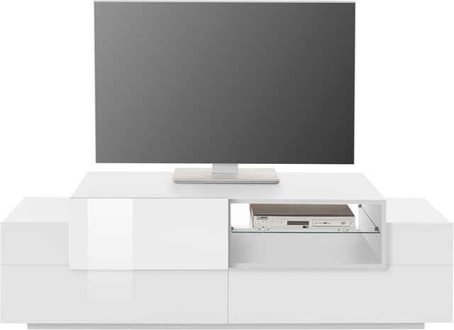 INOSIGN Lowboard »Coro,Lowboard,TV-Kommode,TV-Möbel,TV-Bank« mit 2 Klappen, 1 Tür, 1 Glasboden, Breite 160