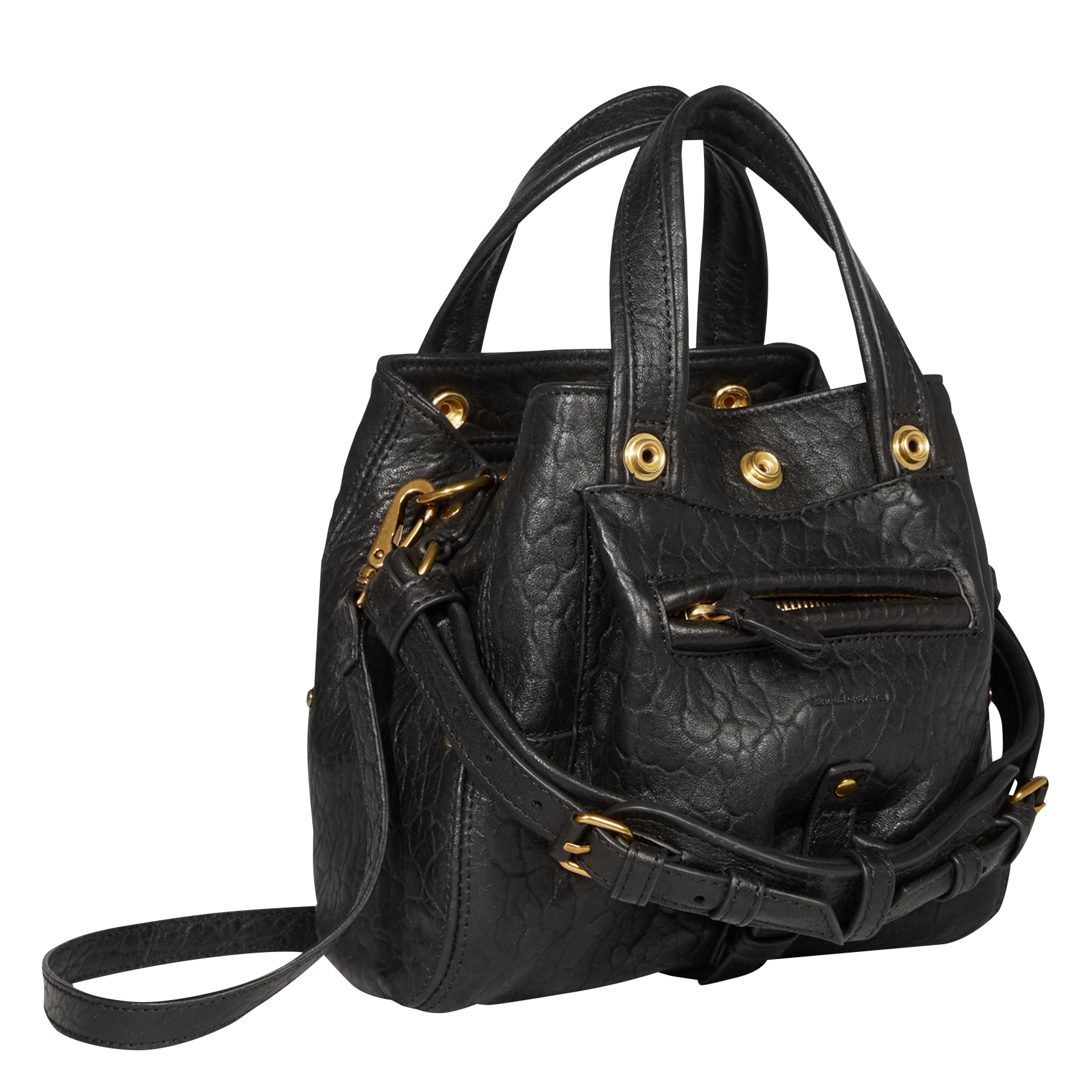 BILLY NANO - Mini sac porté main en cuir | Noir
