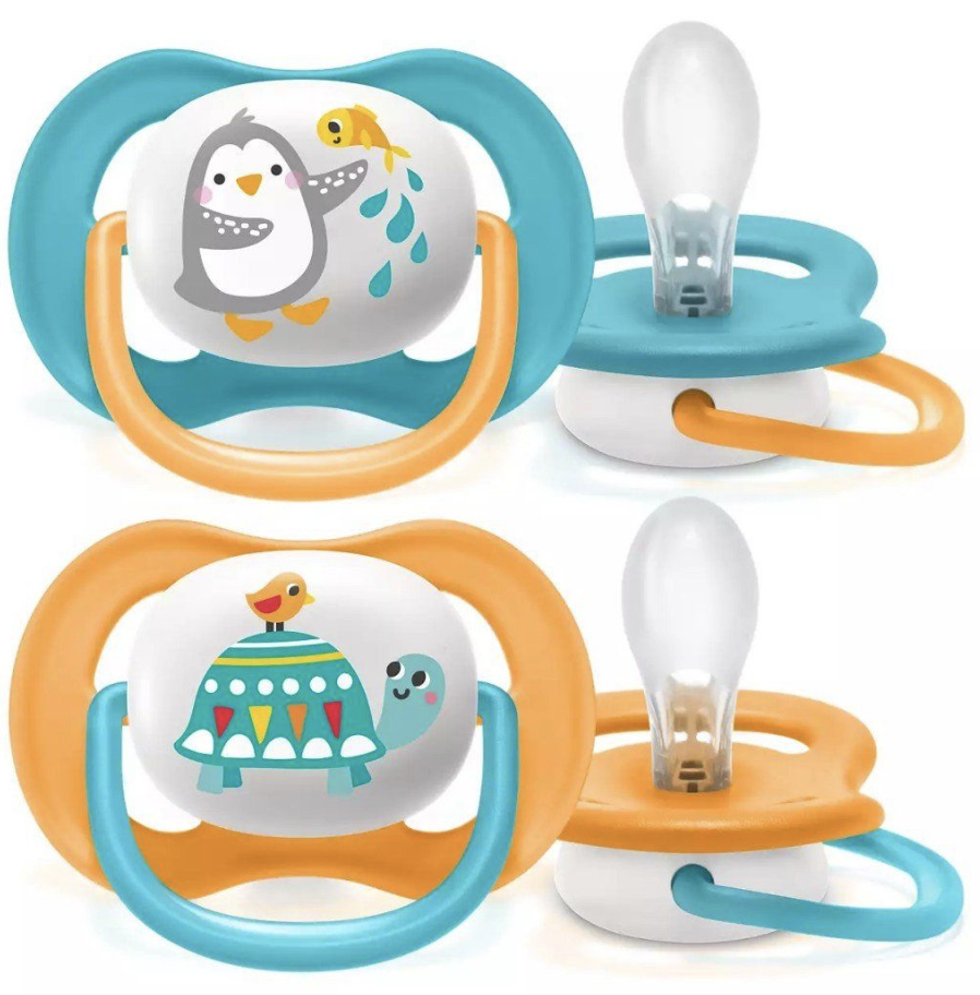 AVENT Sucette Ortho 6-18m Blue, Orange