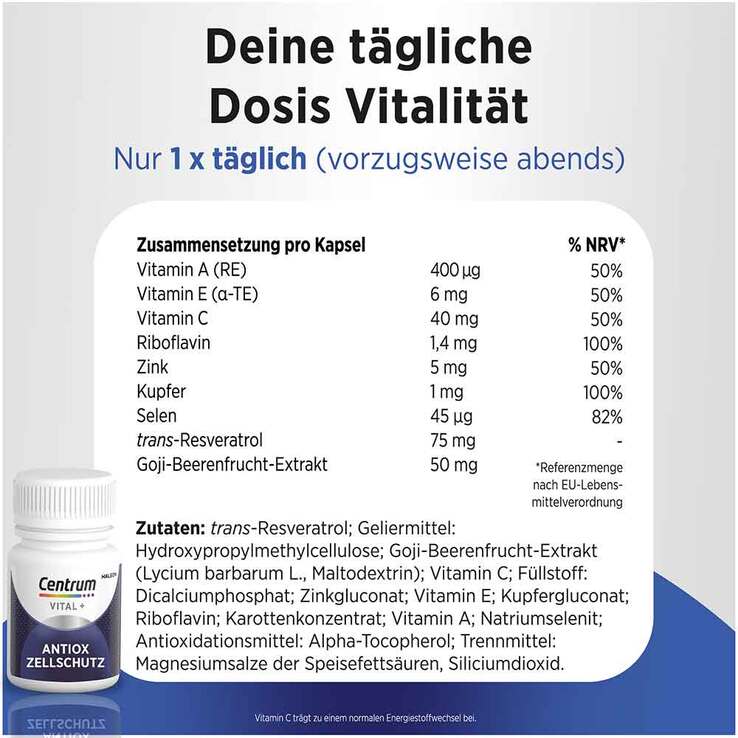 Centrum Vital + Antiox Zellschutz Kapseln, 30 St