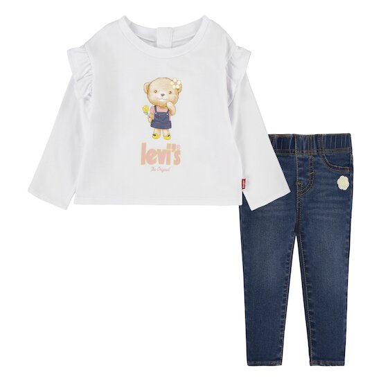 Ensemble 2 pièces t-shirt manches longues + jean   Blanc        de               Levi's Kids