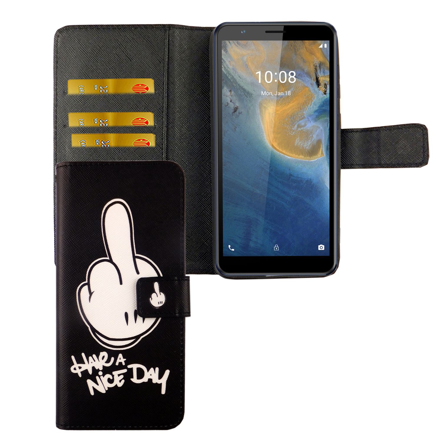 Handyhülle für ZTE Blade A31 Case Cover Schutztasche Schutzhülle Bookstyle Neu