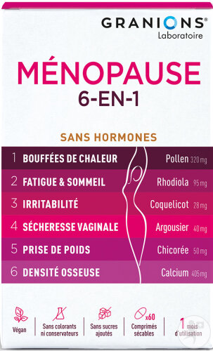 Granions Ménopause 6en1 1 Mois 60 Comprimés