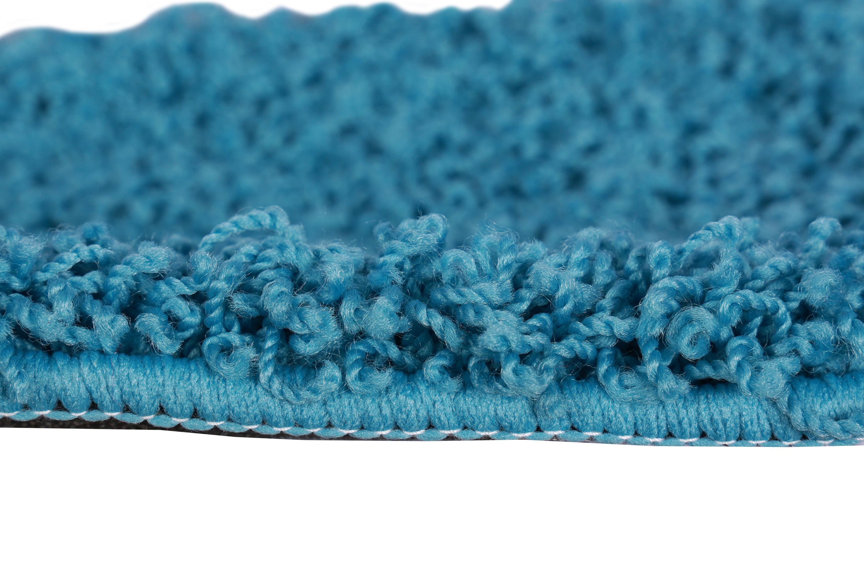 Hochflor Teppich rund 120 cm türkis