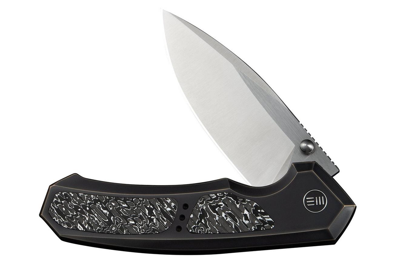WE Knife Corwyn WE24088-3 Satin Böhler M390, Bronze Black Titanium Aluminium Foil Carbonfiber, zakmes