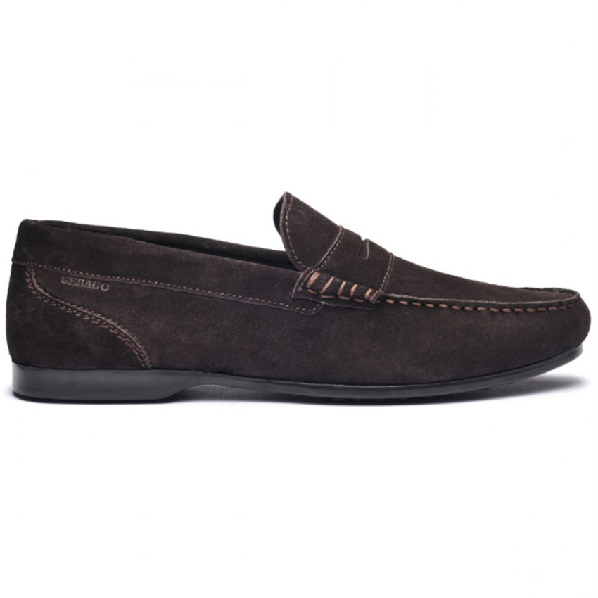 BYRON SUEDE DK Brown MOCASSIN-Mocassin pour homme en cuir suede