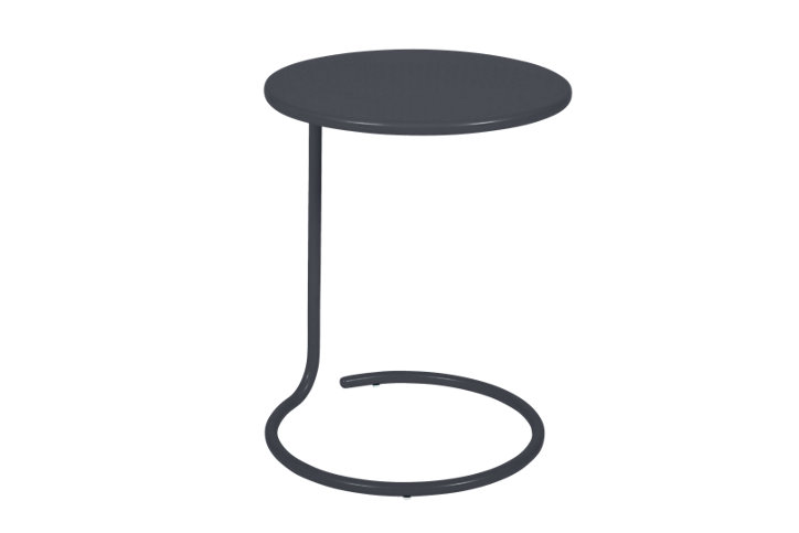 Table basse de jardin Coolside en acier coloris carbone Ø.42 x H.54 cm