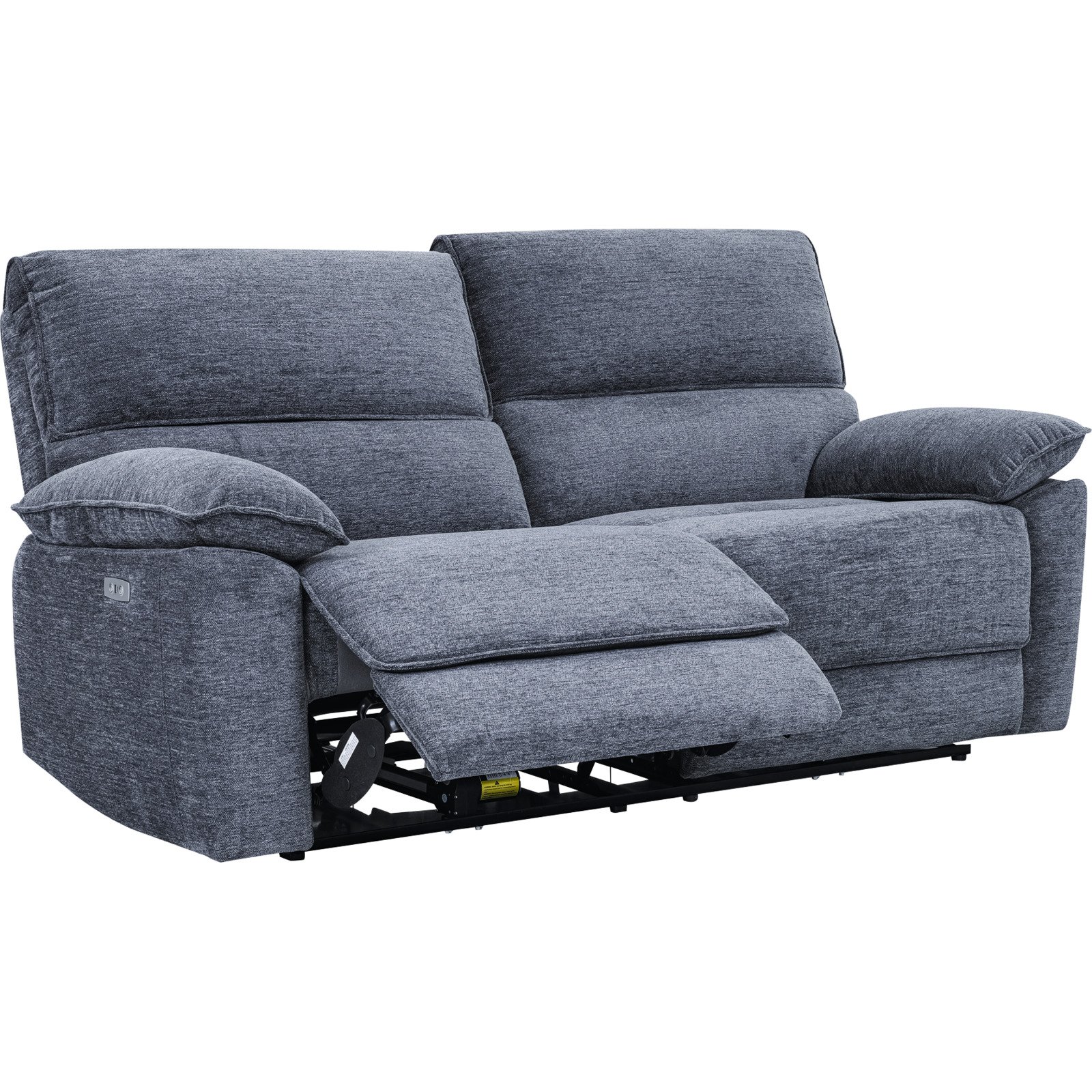 3er-Sofa Loris Stoff dunkelgrau, Relaxfunktion