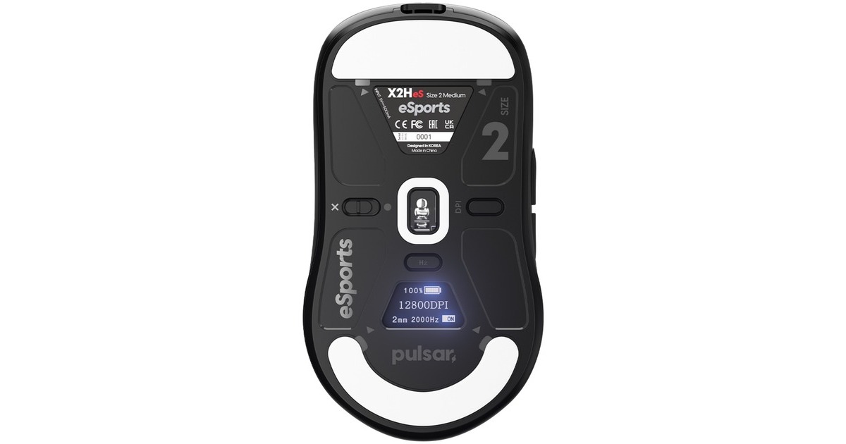 PulsarX2-H High Hump eS Wireless Gaming Mouse  (Zwart, 26000 dpi)