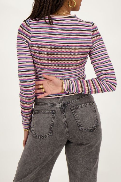 Multikleur gestreepte top