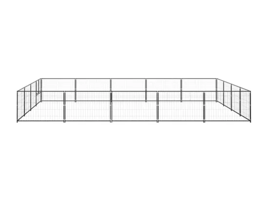 Chenil extérieur cage enclos noire 500 x 400 x 70 cm 02_0000506