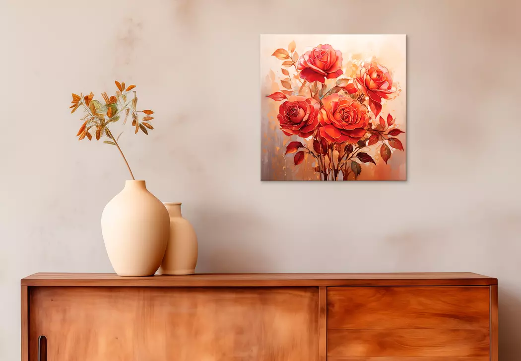 Wandbild 30 x 30 cm Painted Roses I