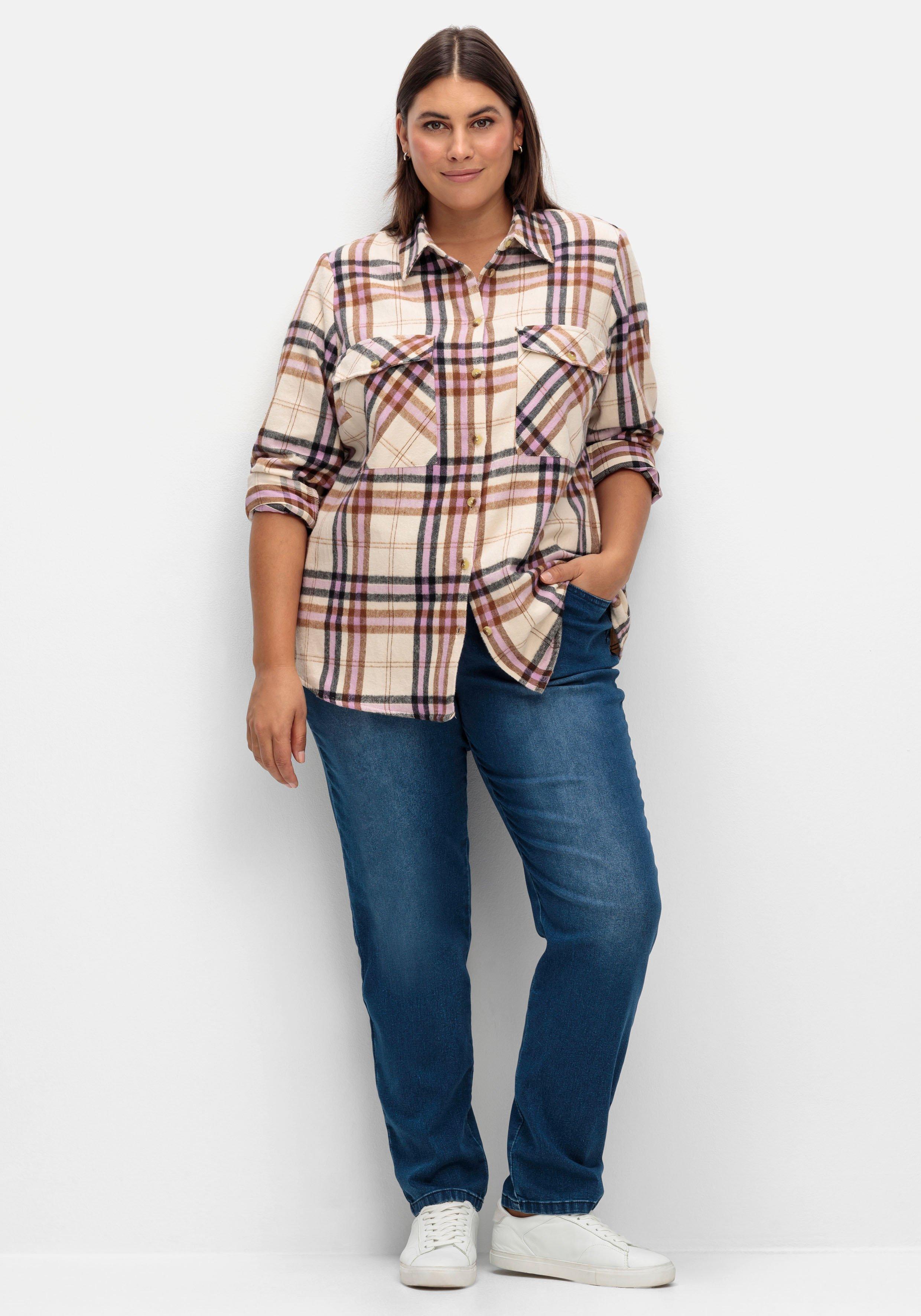 Schmale Jeans mit Rippstrick-Dehnbund