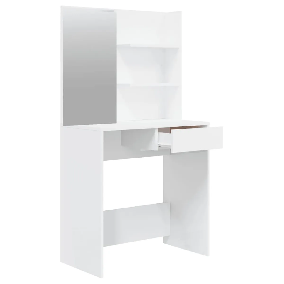 vidaXL Ensemble Coiffeuse - Blanc Brillant