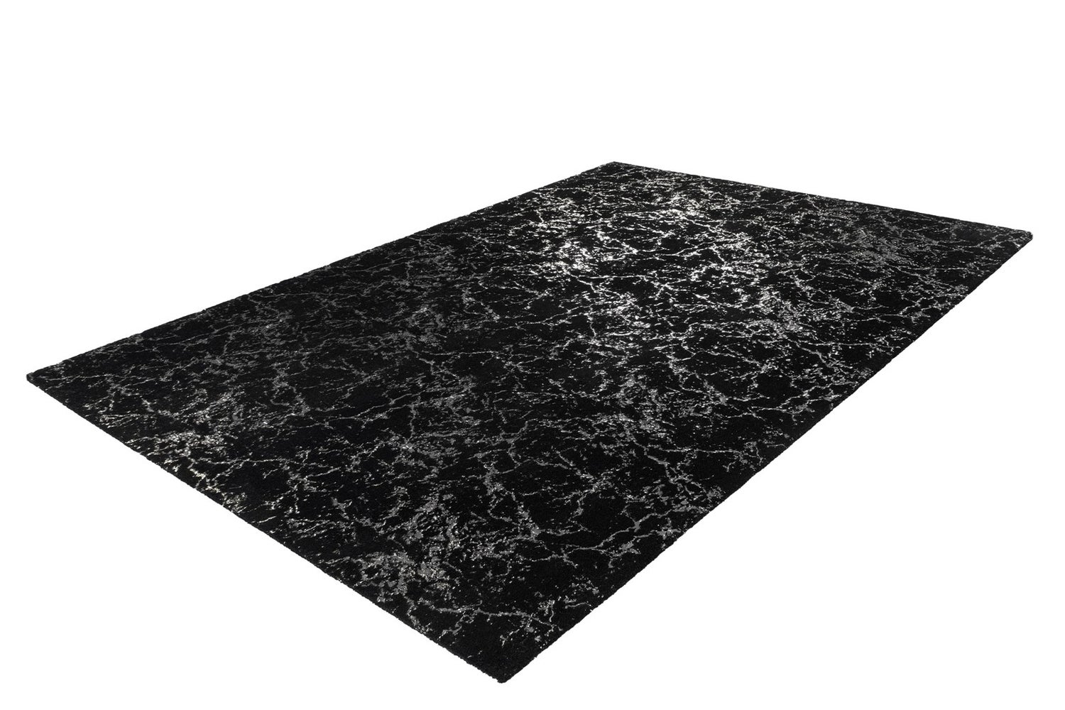 Kortpolig vloerkleed Majestique Zwart / Zilver Modern 80 x 150 cm