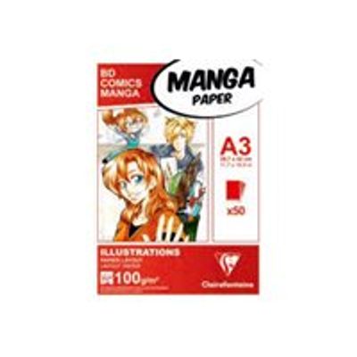 Clairefontaine BD Comics Manga illustrations - Bloc de dessin - A3 - 50 feuilles - 100 gr