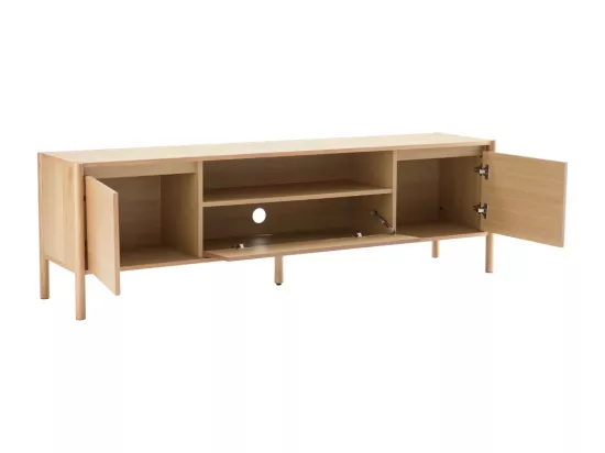 Verade - Meuble TV 2 portes 1 tiroir en bois L180cm - Bois clair