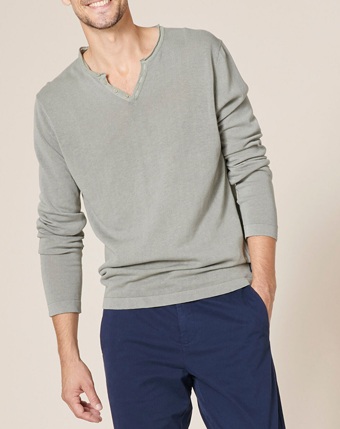 Harris Wilson Pull en Lin & Coton Mikael gris